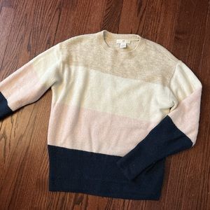 H&M Pastel Colorblock Striped Knit Sweater